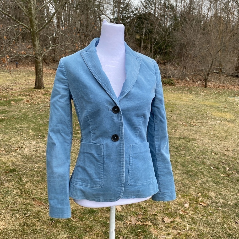 Boden Blue Corduroy Tailored Blazer Jacket Size 2P